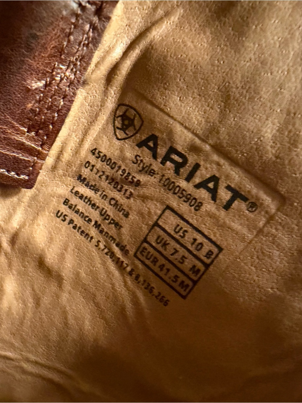 Ariat heritage Cognac Brown Embroidered Western Heeled Boots - Women's 10 - Picture 10 of 10
